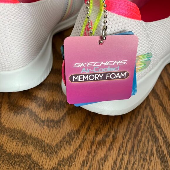 Skechers Ultra Flex Serene Aura Womens Sneakers Size 8.5 White/Multi Color New - Picture 4 of 8
